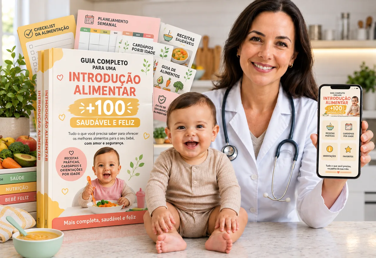Guia digital de introdução alimentar com mãe e bebê